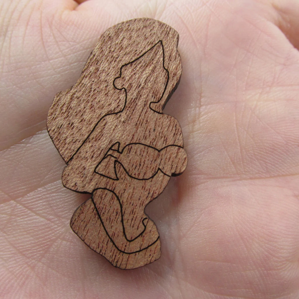 3 Pair Unfinished Ocean Animal Wooden Mermaid Shape Cutout For Brooches Pin Magnet Pendant Charms Diy Making