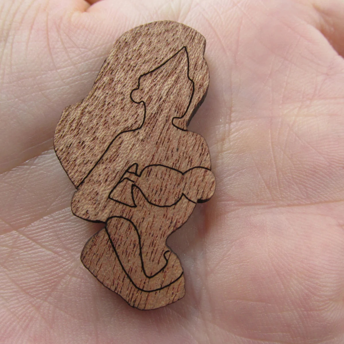 3 Pair Unfinished Ocean Animal Wooden Mermaid Shape Cutout For Brooches Pin Magnet Pendant Charms Diy Making