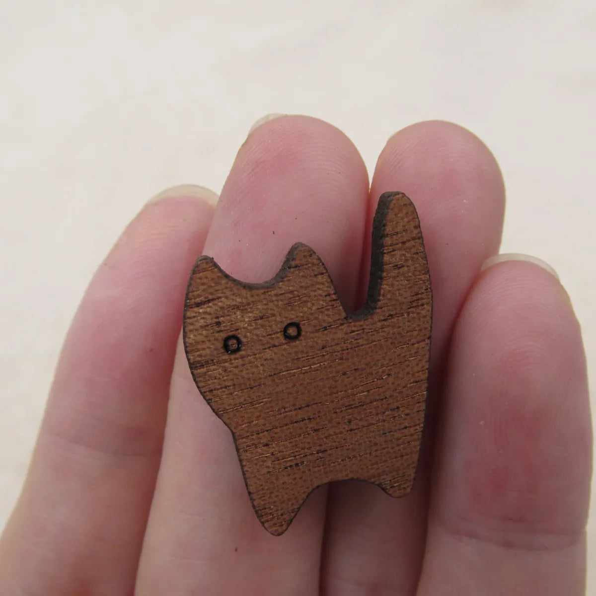 Wooden Animals Cat Charm Jewelry Findings Making Unfinished Blank Solid Wood For DIY Brooch  Earrings Charms