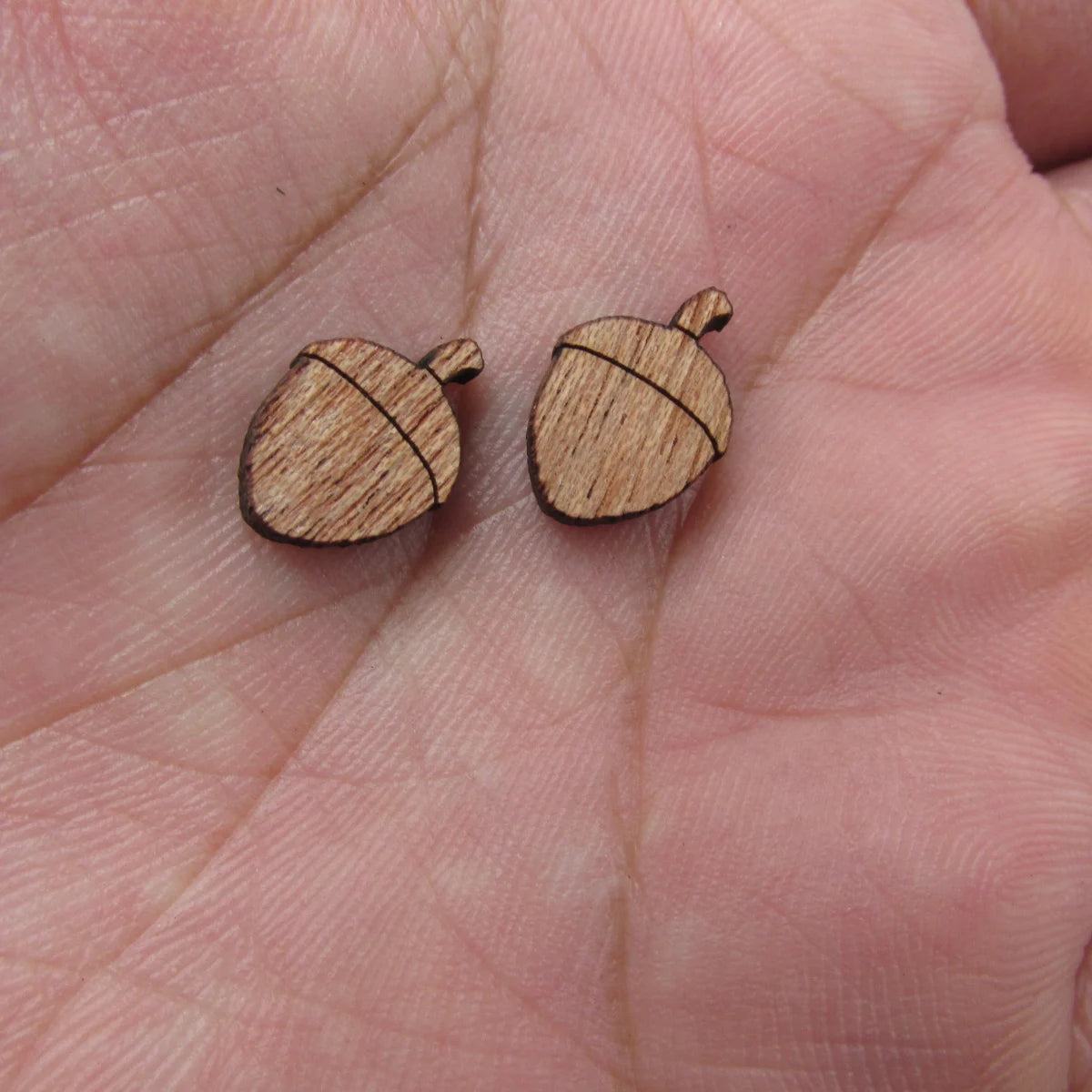 5 Pair Unfinished Blank Autumn Falls Leaves Wooden Nut Nutshell Cabochon Wood Shape Cutouts For DIY Craft Earring Stud