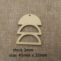 10pcs Unfinished Wooden Blanks Geometric Three Semi  Half Circle Wood Macrame For DIY Earrings Findings Jewelry