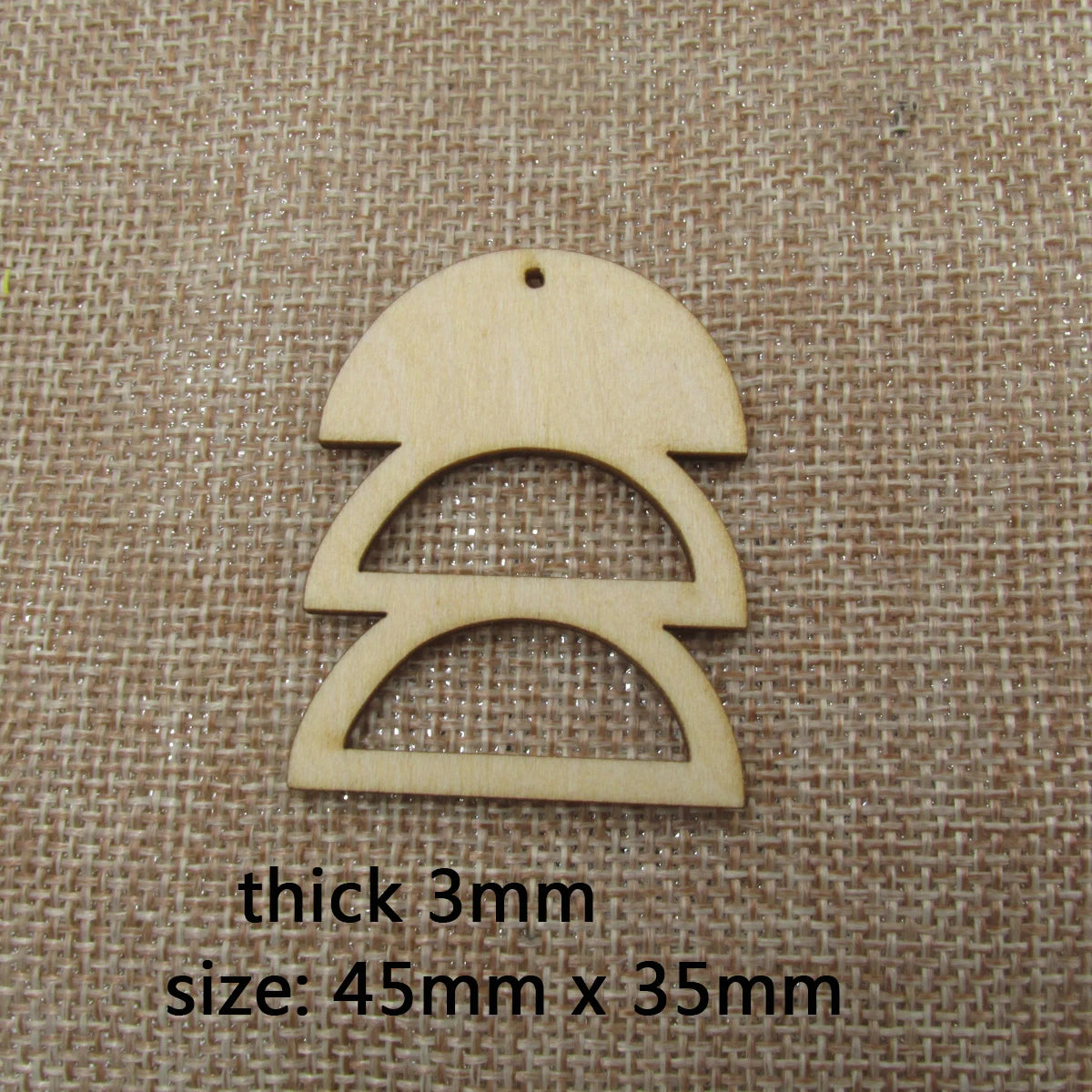 10pcs Unfinished Wooden Blanks Geometric Three Semi  Half Circle Wood Macrame For DIY Earrings Findings Jewelry