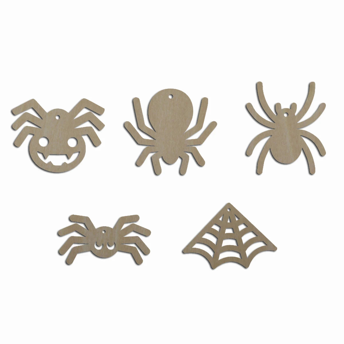 10pcs Bulk Unfinished Wooden Blank Holiday Halloween Spider And Web Cutout Shape For Spooky Horror Theme Earring