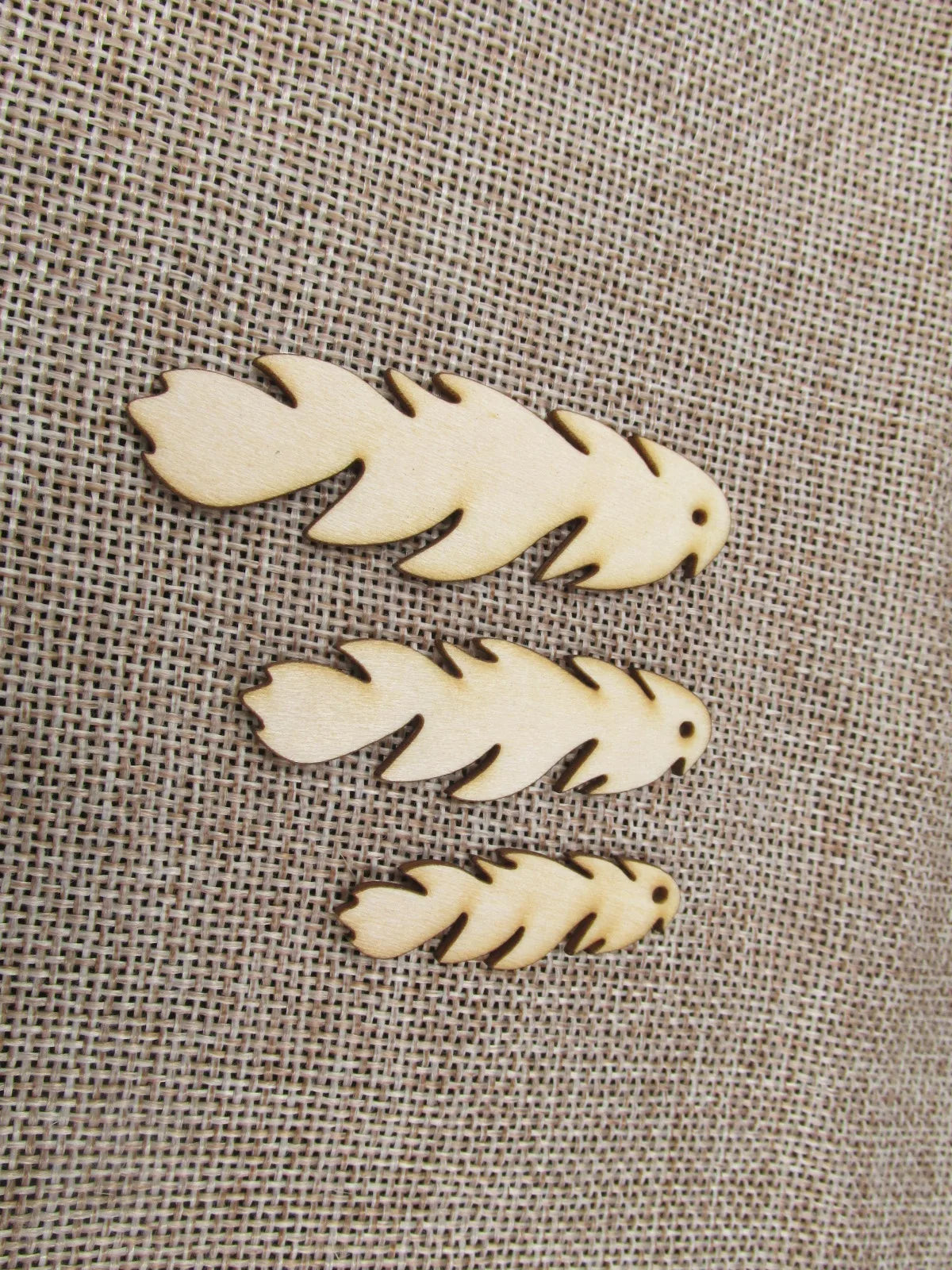 Unfinished Laser Cut Wooden Earrings Blank Pendant Wood Feather Shapes For DIY Jewelry Project Making
