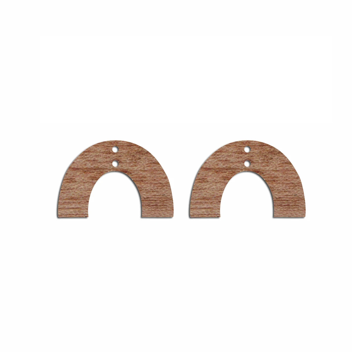 6pcs Unfinished Blank Wooden Semicircle U Shape Charm Connector Pendant for Women Female Jewelry Making DIY Crafting