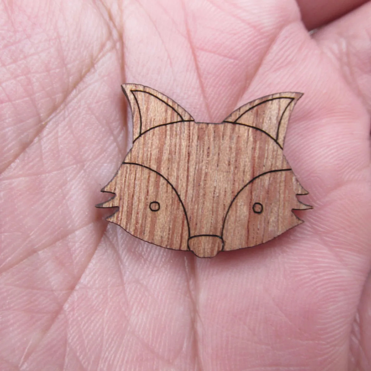 Unfinished Blank Wooden Geometric Animal Fox Head Accessory For Brooches Enamel Pin Necklace Jewelry DIY Handmade
