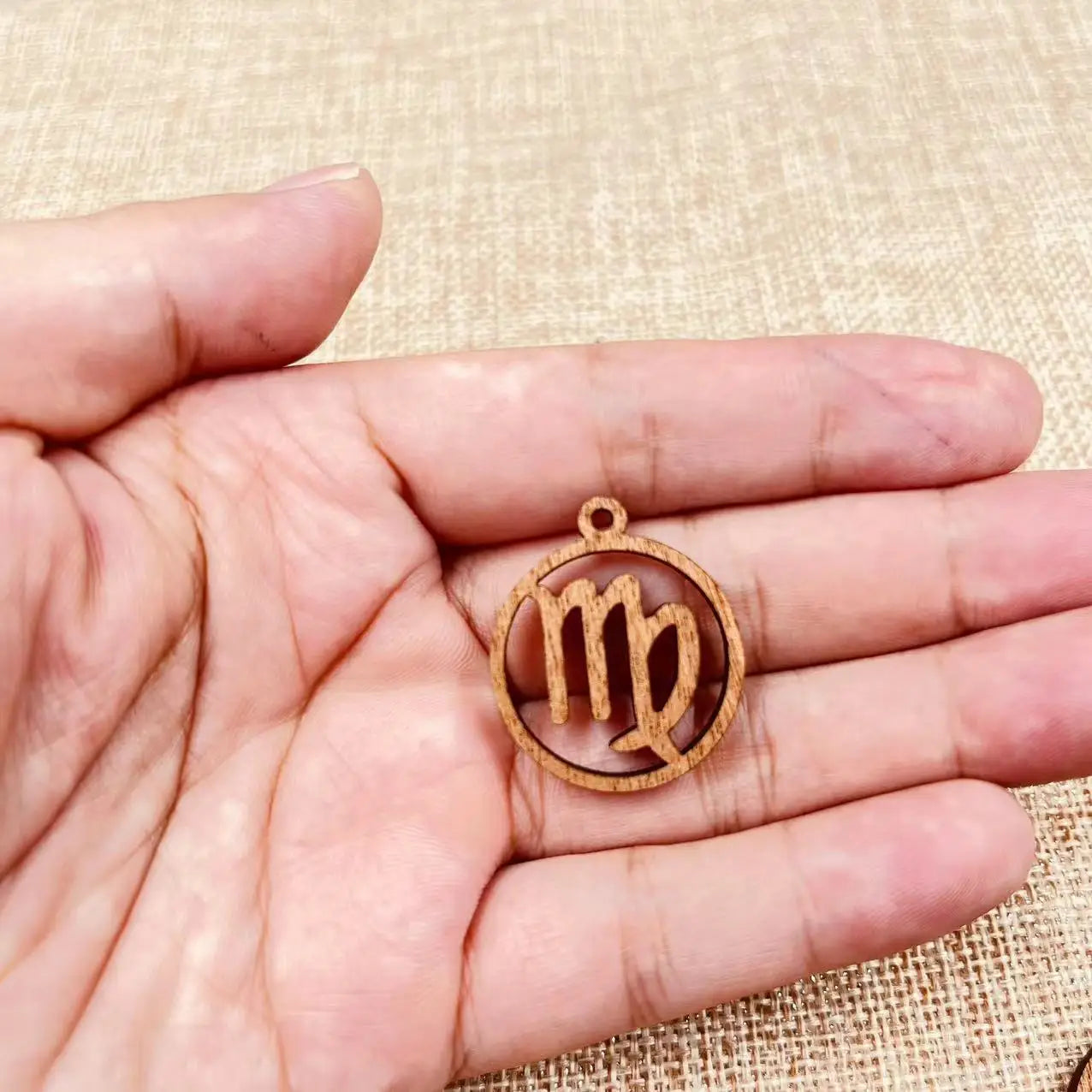 6pcs Unfinished Wood Zodiac Sign Charms Earring Pendants For Jewelry Making DIY Handmade Crafte