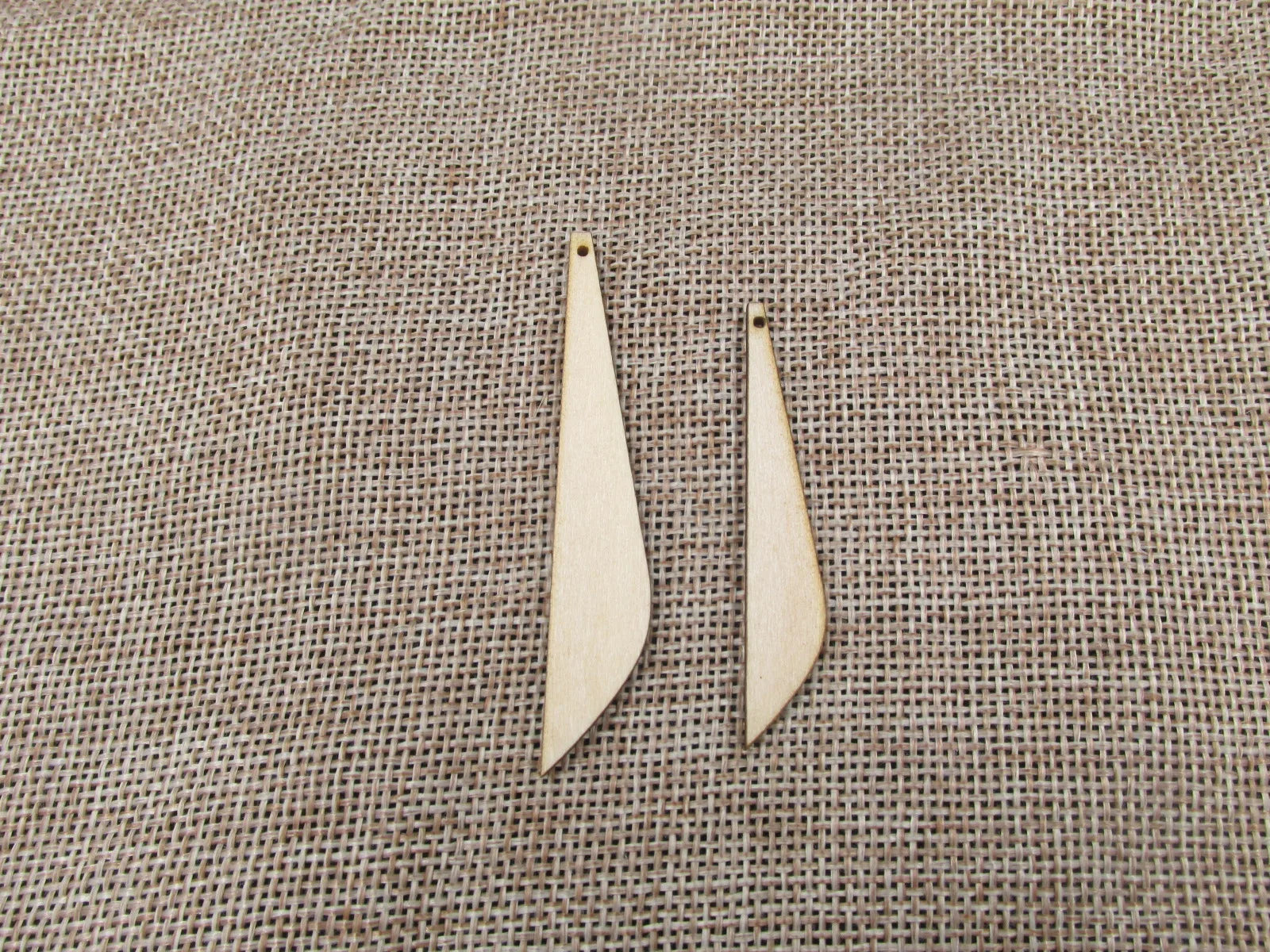 Unfinished Wood Blank Tiny Geometric Long Length Shape Earring Pendant Jewelry Finding For DIY Project Making Kit