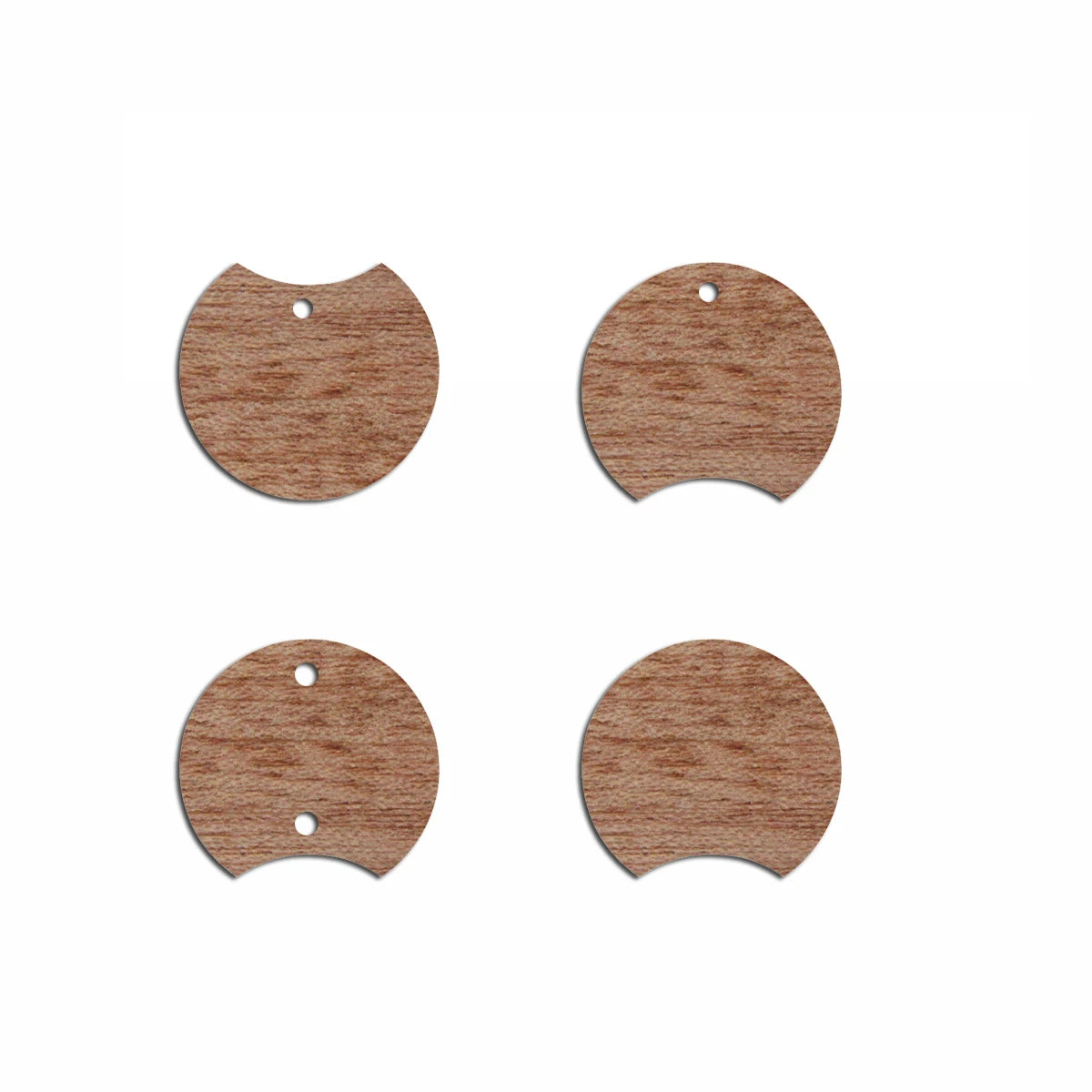 6pcs Unfinished Blank Wooden Round Circle Charm Connector Semicircle Pendant for Women Female Jewelry Making DIY Crafting