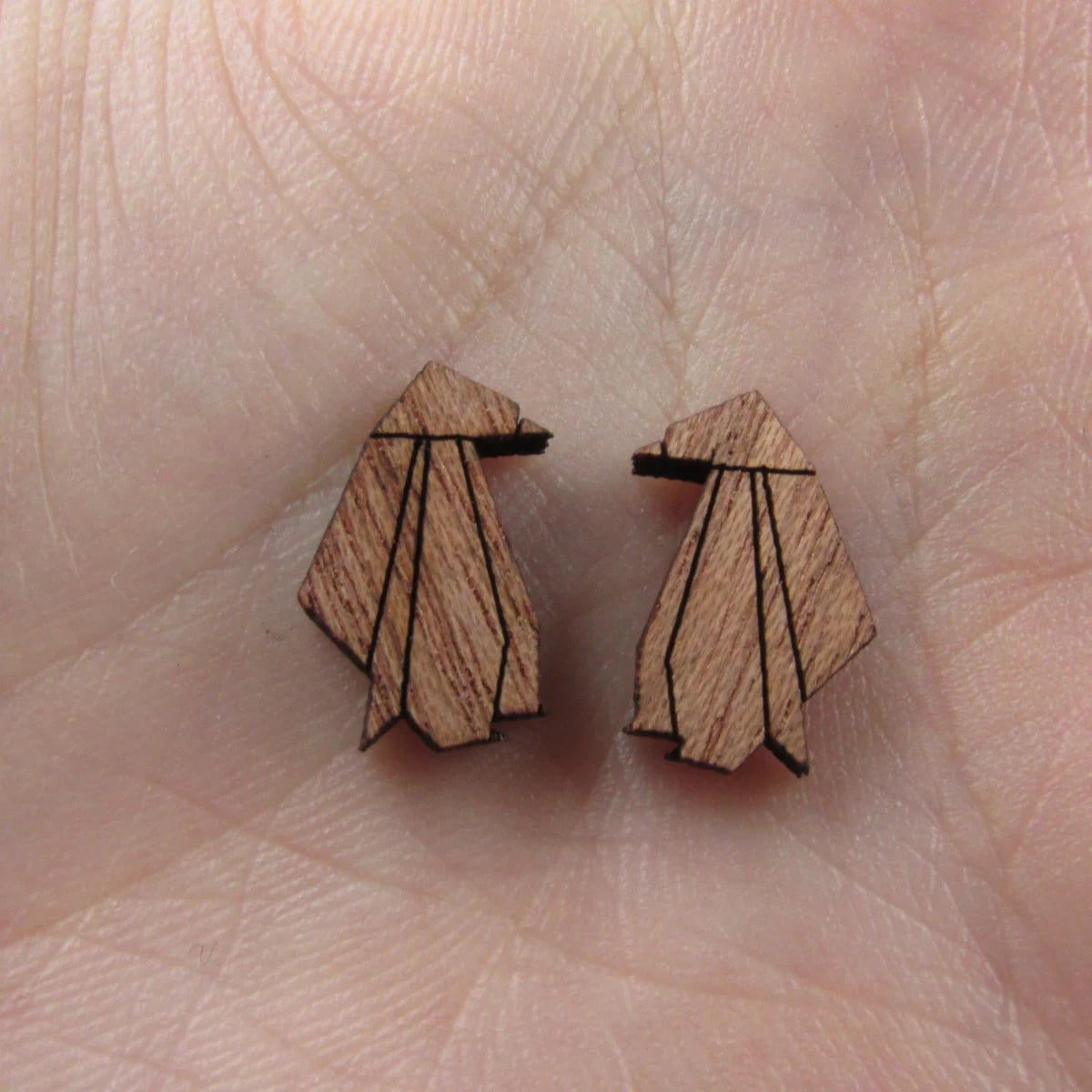 5 Pair Unfinished Blank Birds Wooden Penguin Cabochon Charms Wood Shape Cutouts For DIY Craft  Earring Stud