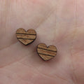 5 Pair Unfinished Blank Double Heart Wooden Cutout Shapes For DIY Stud Earrings Supplies