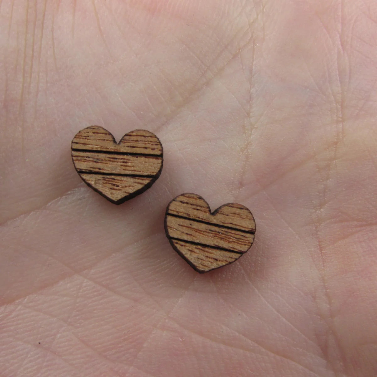 5 Pair Unfinished Blank Double Heart Wooden Cutout Shapes For DIY Stud Earrings Supplies