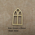Unfinished Blank Dollhouse, Church Shape, Wooden Door, House Accessories, DIY Craft, 10Pcs
