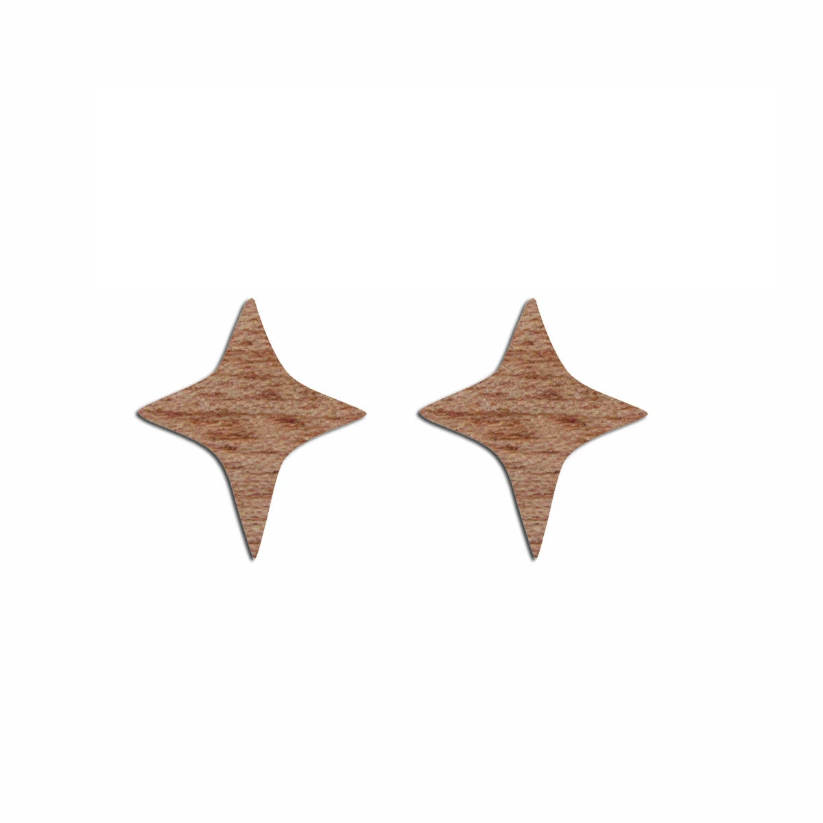 6pcs Unfinished Blank Wooden North Star Earring Post Stud Charm Pendant for Women Female Jewelry Making DIY Crafting