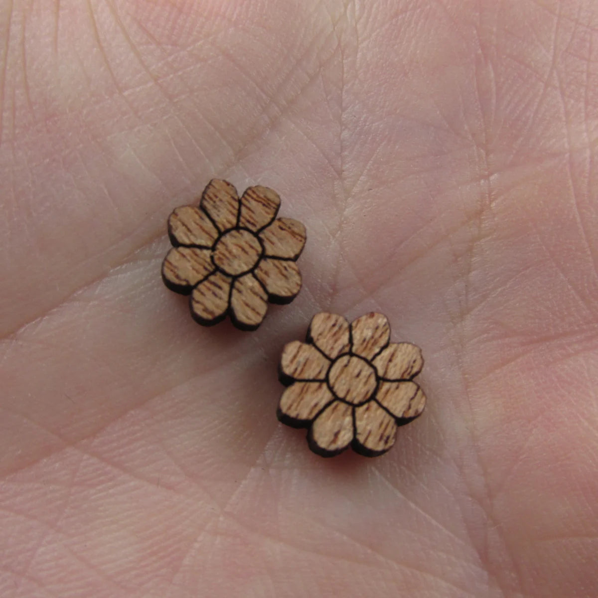5 Pair Unfinished Blank Plant Wood Flower Icon Wooden Cutout Shapes For DIY Stud Earrings Supplies