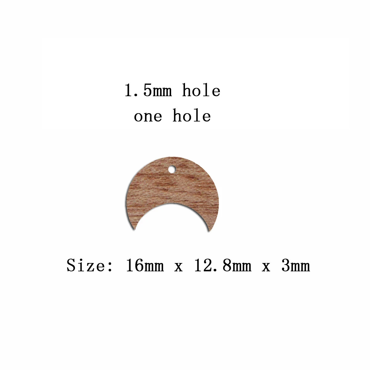 6pcs Unfinished Blank Wooden Crescent Moon Post Stud Earring Connector Pendant for Women Female Jewelry Making DIY Crafting