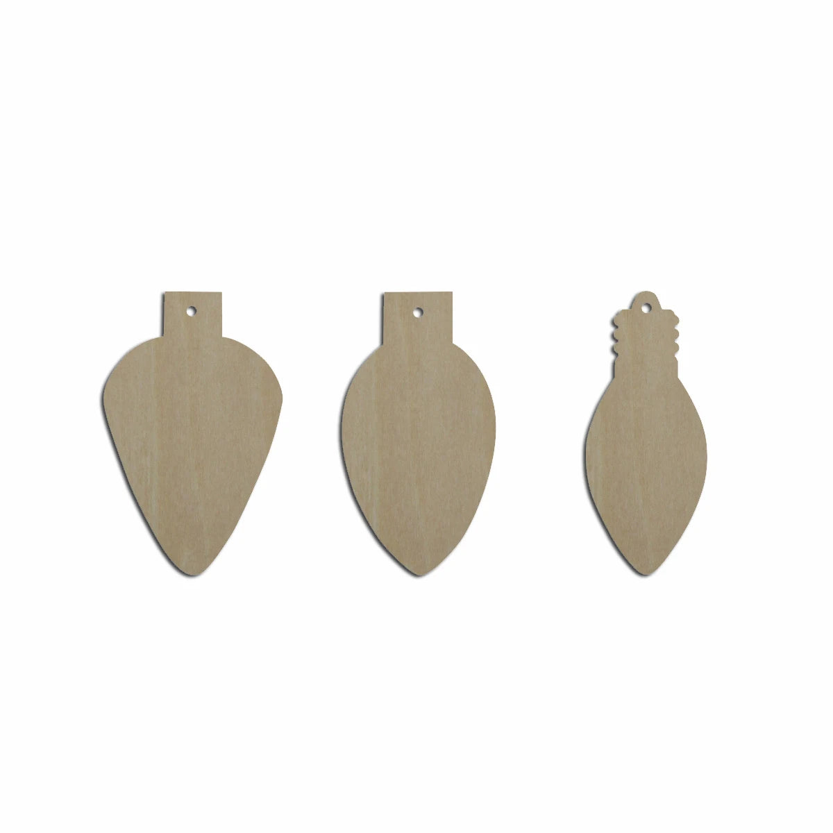 10pcs Bulk Unfinished Wooden Blank Holiday Christmas Light Bulb Cutout Shape For Dangle Earring Wood Jewelry Accessories