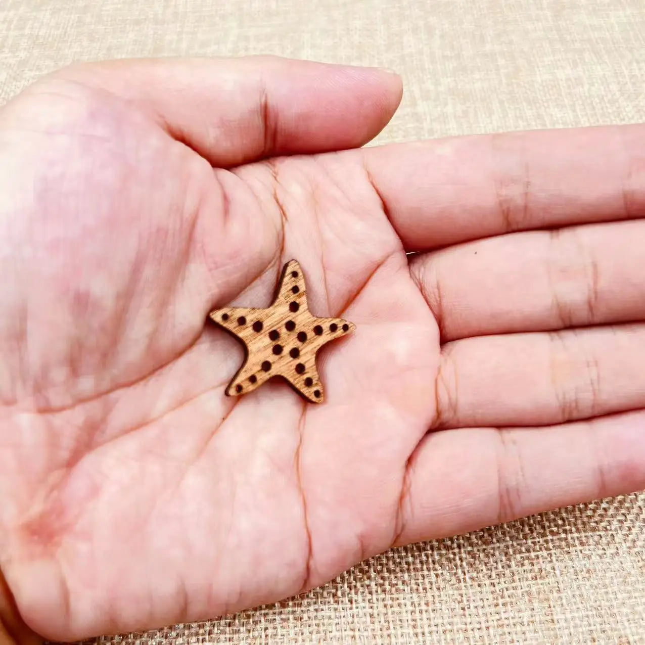 6pcs Unfinished Wood Sea Animal Ocean Starfish Charms Star Fish Earring Pendants For Jewelry Making DIY Handmade Crafte