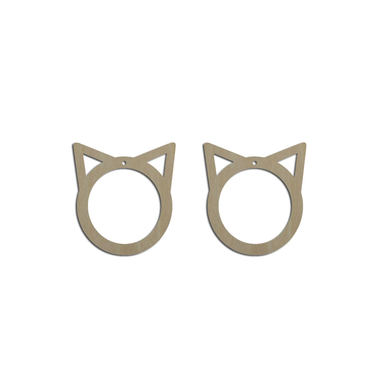 10pcs Unfinished Wood Blanks Animal Cat Head Face Hoop Shape Macrame Earring Pendant Charm For DIY Jewelry Making