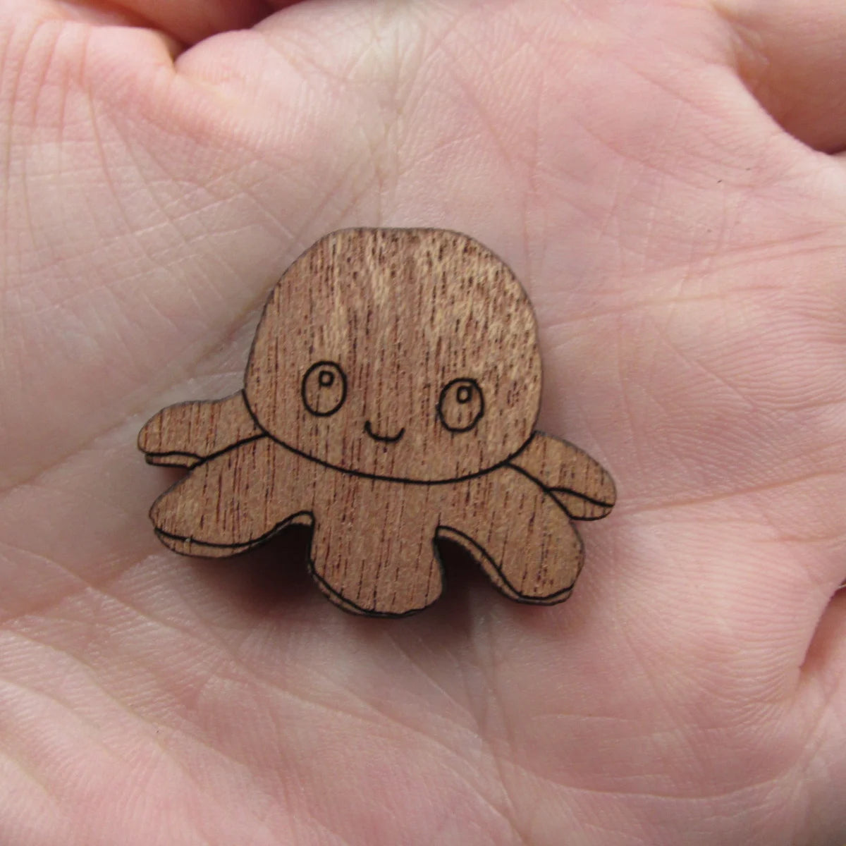 3 Pair Unfinished Under the Sea Ocean Animal Wooden Octopus Shape Cutout For Brooches Pin Magnet Pendant Jewerly Diy Making