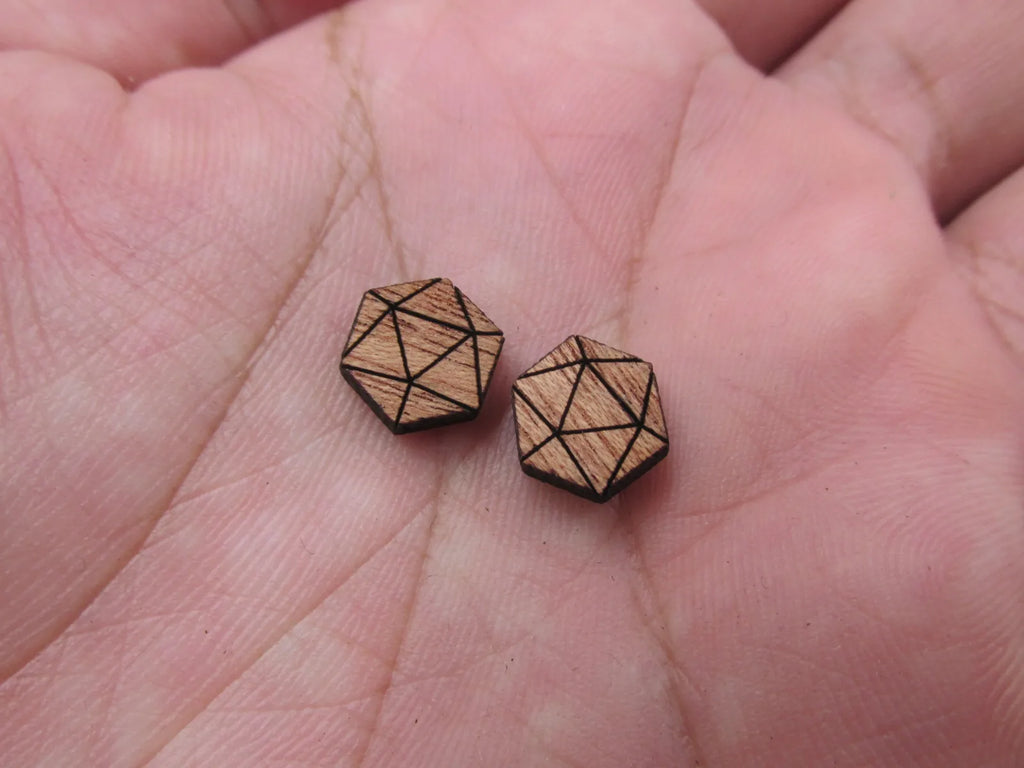 5 Pair Unfinished Blank Wood Cabochon Dice Cube Game Wooden Cutout Shapes For DIY Stud Earrings Supplies