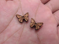 5 Pair Geometric Origami Unfinished Blank Wood Cabochon Insect Butterfly Wooden Cutout Shapes For DIY Stud Earrings Supplies