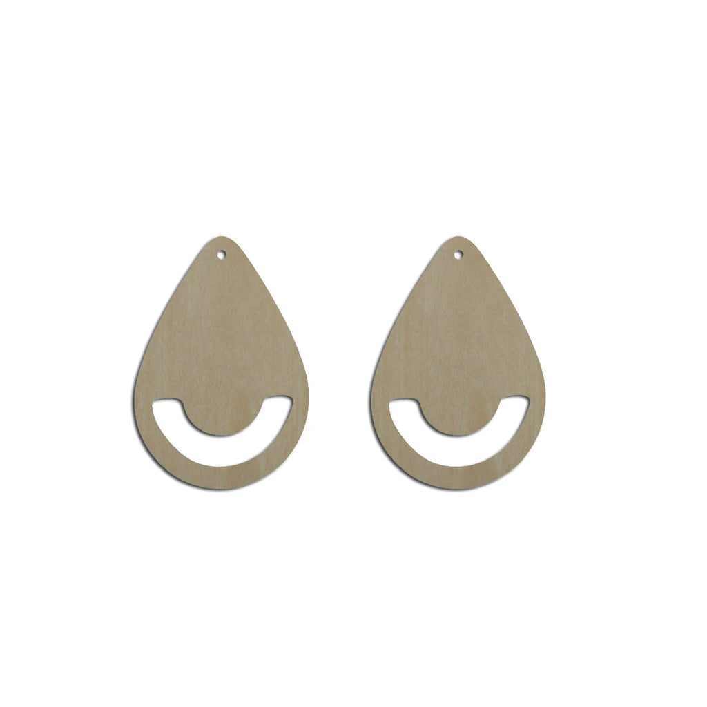 10pcs Unfinished Wood Blank Raindrop Tear Drop Cutout Shape Macrame Earring Pendant Charms For DIY Jewelry Making