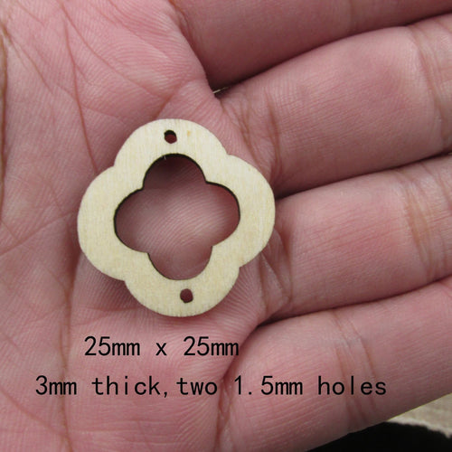 10 Pcs Unfinished Blank Wooden Geometric Rectangle Loop Shape Cutout Plywood Connector Jewelry Finding Supplies For Earrings