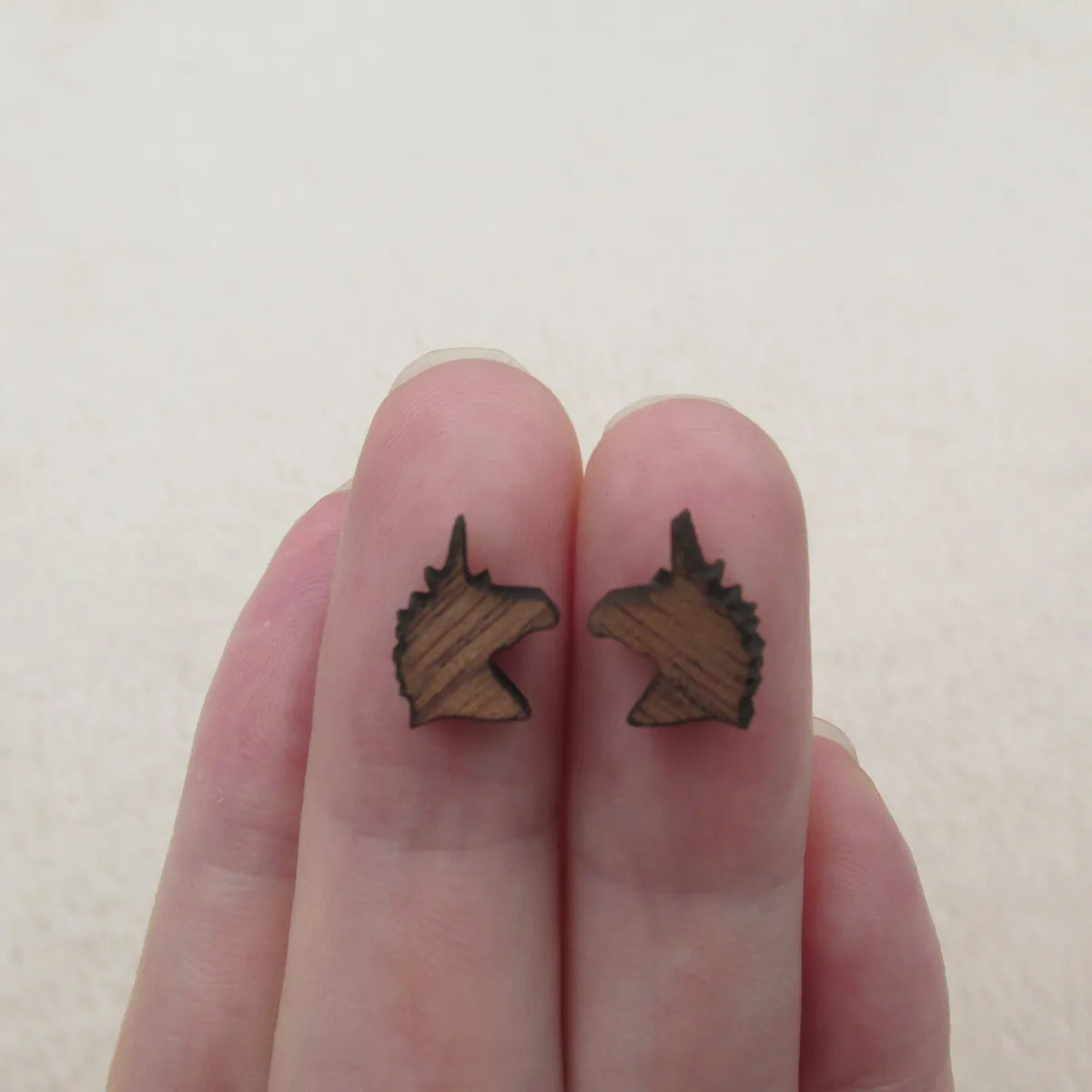 5 Pair Unfinished Wooden Cabochon Blank Animal Horse Charms Jewerly Accessory For DIY Handmade Earring Stud Pin