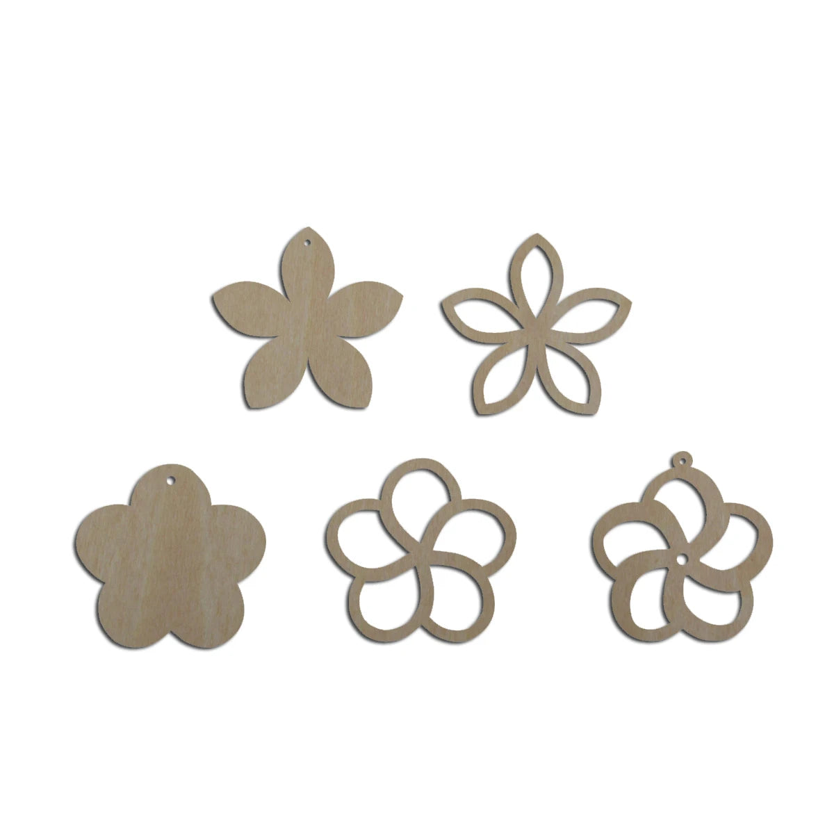 10pcs Unfinished Blank Wood Hawaiian Plumeria Flower Jewelry Charm Bracelet Pendant Cutout Shape For Women Earring Finding