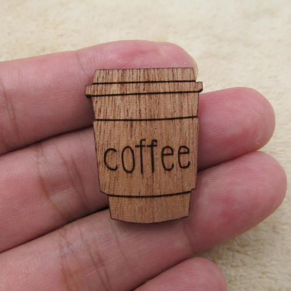 Unfinished Wooden Charms Foods Icom Ice Cream Hamger Pizza Pendant For DIY Project Jewerly Making