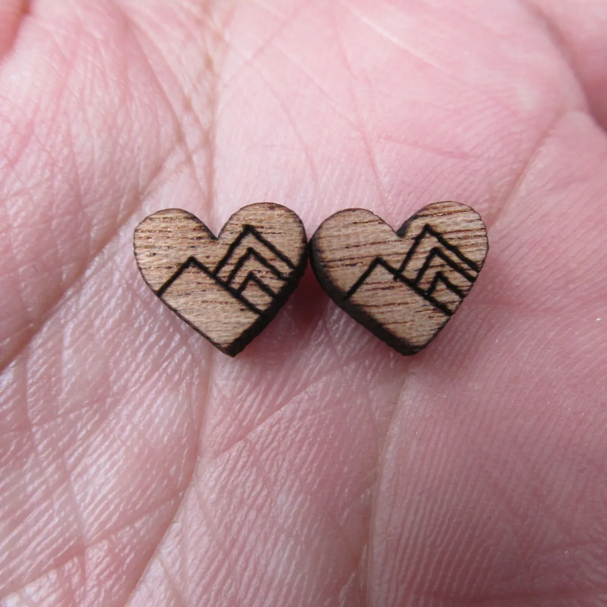 Unfinished Laser Engraved Wooden Mountain Cabochon Charms For Handmade DIY Craft  Earring Stud  Jewerly
