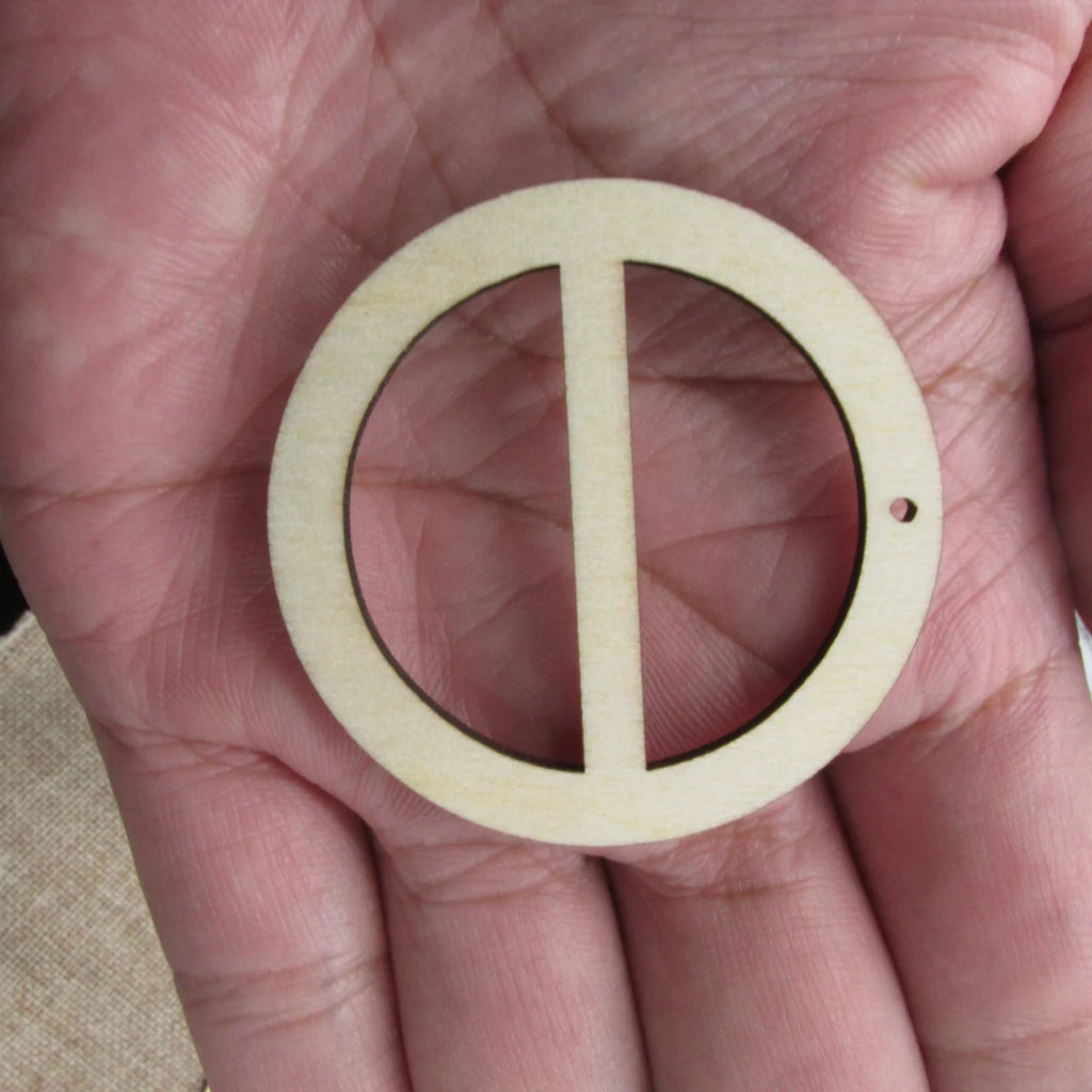 10pcs 1.75 inch Diameter Unfinished Wooden Blanks Geometric Circle Round Macrame DIY Earrings Findings Accessories Supplies