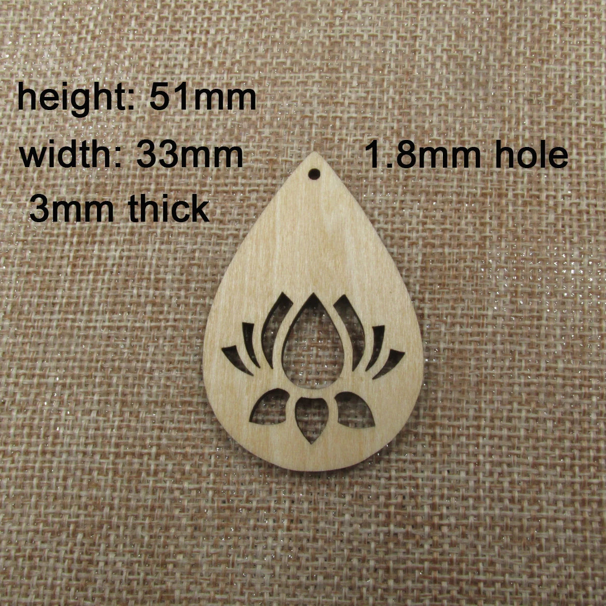 10pcs Unfinished Wood Blanks Flower Lotus Earring Diamond Square Teardrop Shape Wooden For DIY Earrings Findings Jewelry