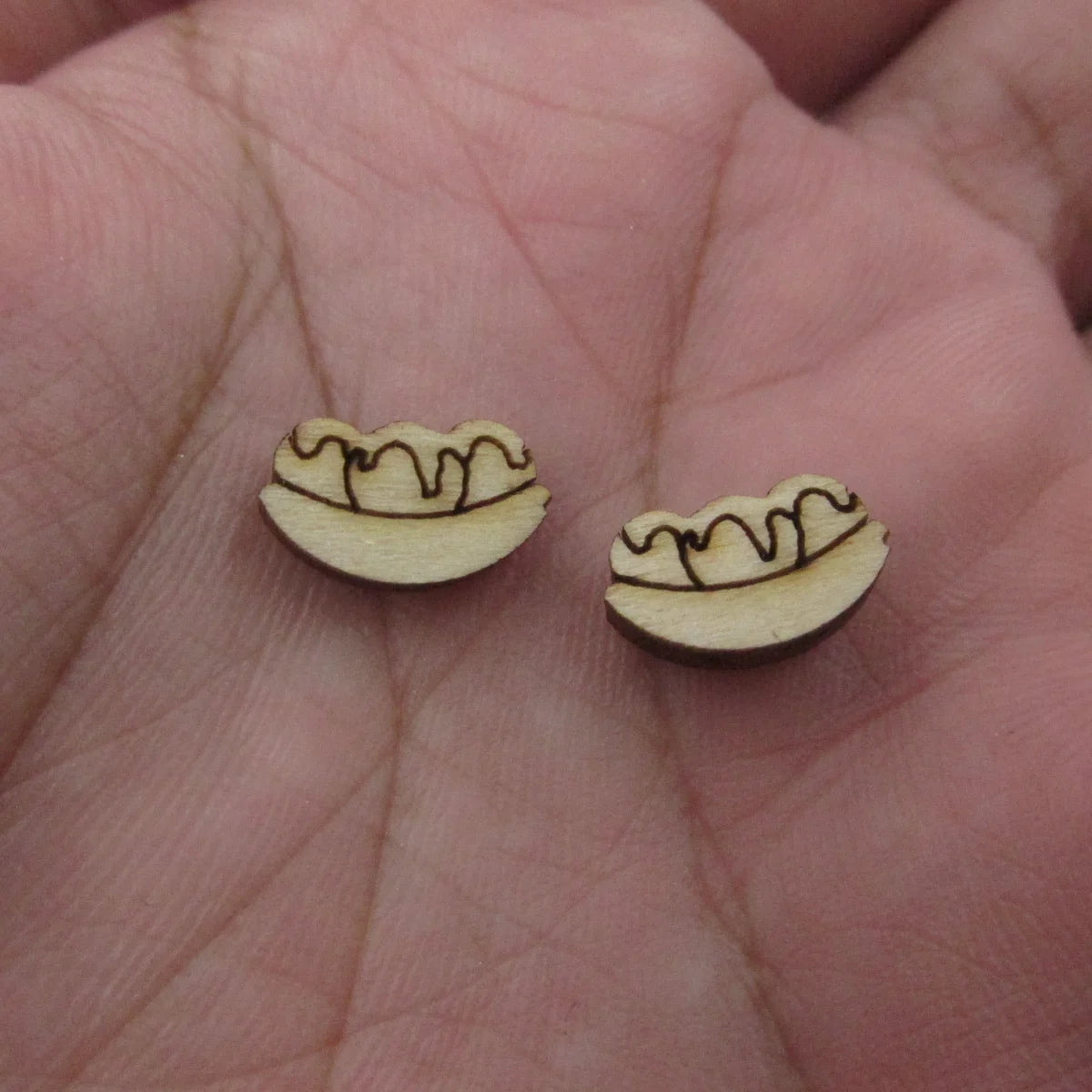 5 Pair Unfinished Blank Wooden Food Drink Ice Cream Cone Cabochon Popsicle Post Wine Bottle Wood Banana Split Earrings Stud