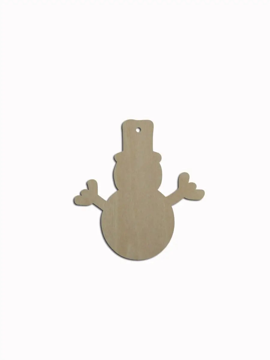 10pcs Bulk Unfinished Wooden Blank Christmas Snowman Cutout Shape For Hanging Dangle Earring Wood Jewelry Accessories