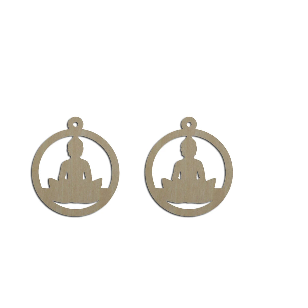 10pcs Unfinished Wood Blank  Lotus Yoga Shape Macrame Earring Pendant Charms For DIY Jewelry Making