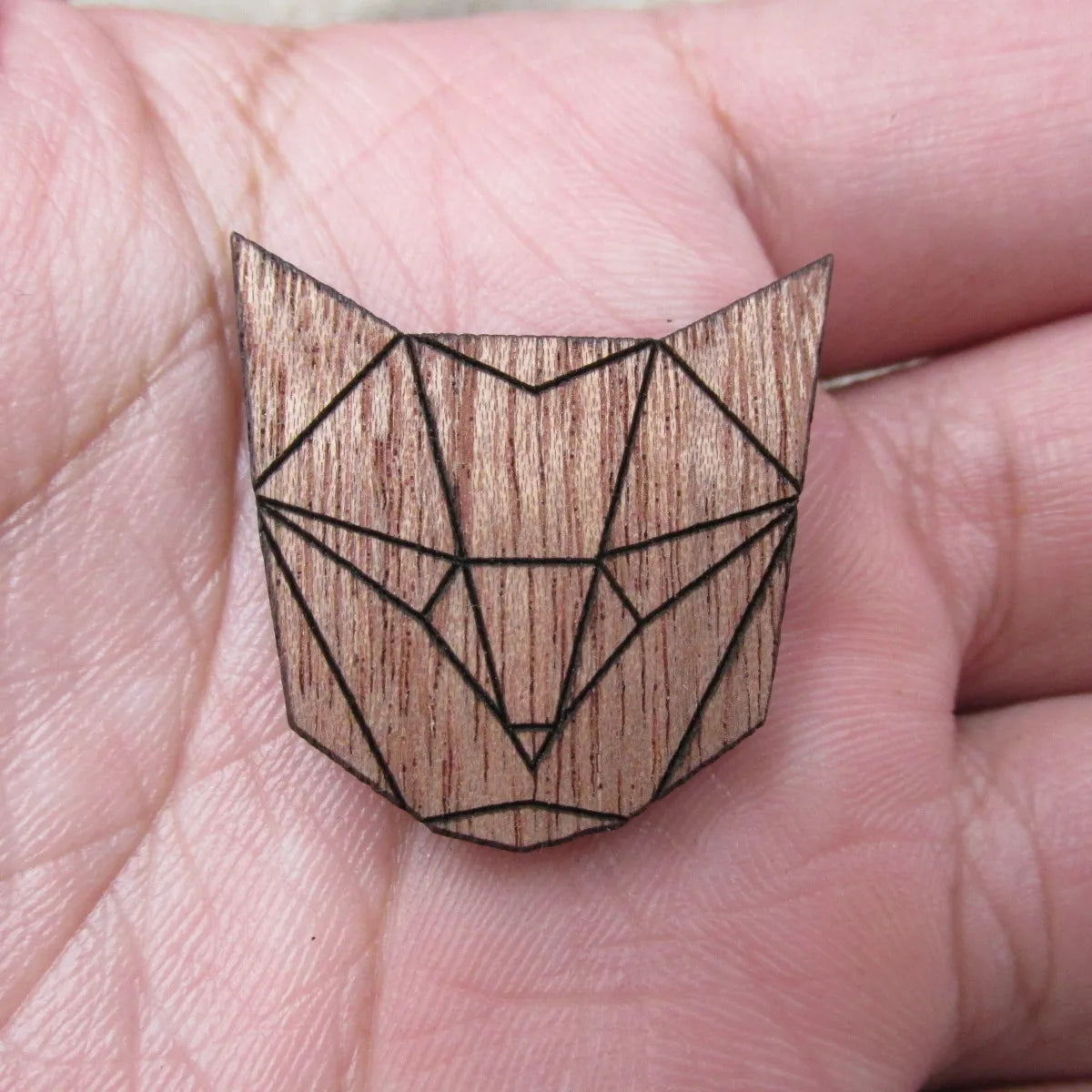 Unfinished Blank Wood Geometric Animal Cute Cat Head Parts Accessory For Brooches Enamel Pin Necklace Jewelry Diy Making