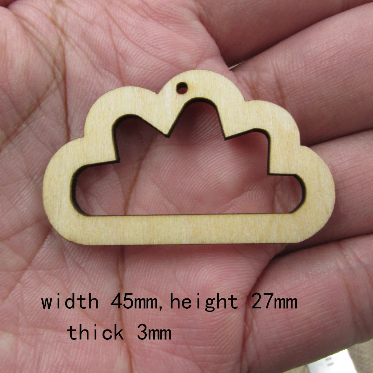 10pcs 1.75 inch Width Unfinished Wooden Earring Blanks Cloud Macrame DIY Jewellery Earrings Parts Findings Accessories Supplies