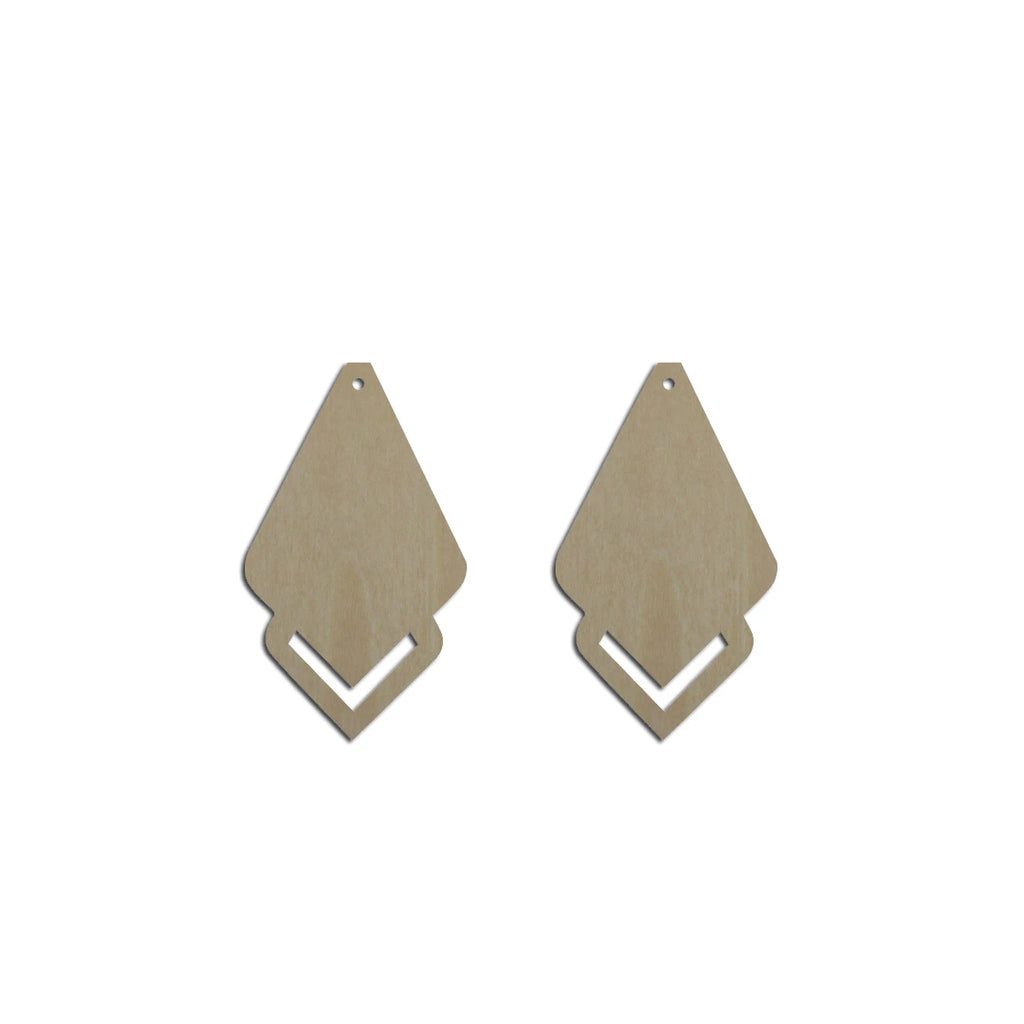 10pcs Unfinished Wood Blanks Geometric Triangle Tie Cutout Shape Macrame Earring Part Findings For DIY Jewelry Making