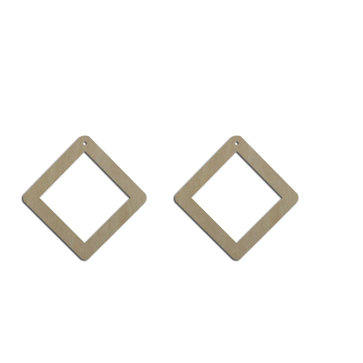 10pcs Unfinished Wood Blanks Geometric Diamond Hoop Shape Macrame Earring Part Findings Wholesale For DIY Jewelry Making