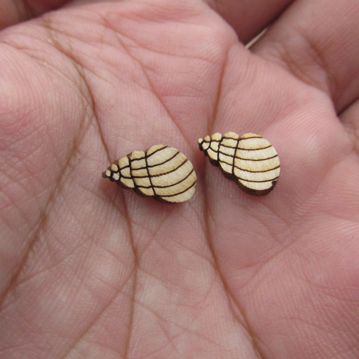 5Pair Unfinished Blank Wooden Summer Beach Seashell Round Conch Sheall Cabochon Post Sand Dollar Earrings Stud