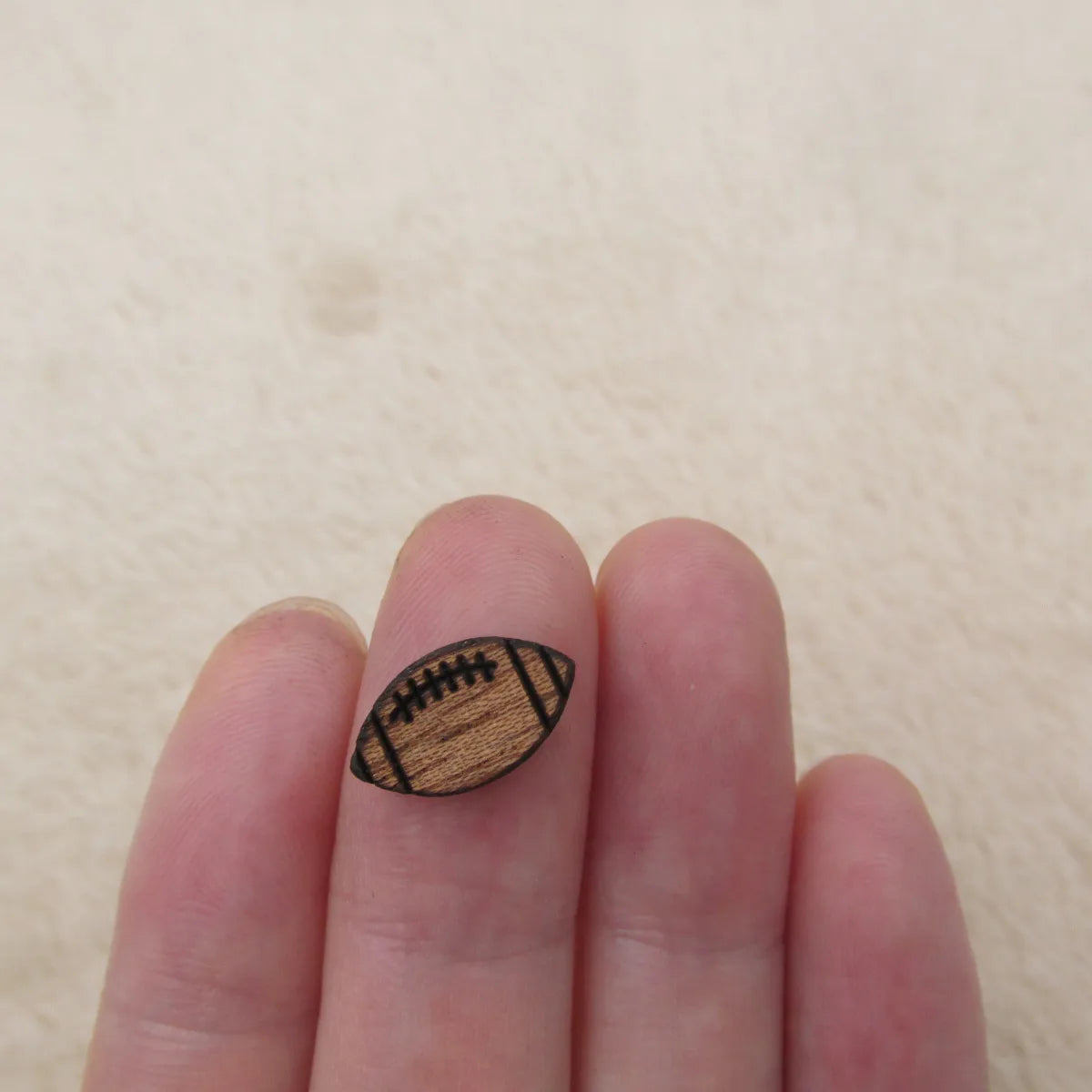 Mini Wood Shape Cabochon Unifished Earring Stud Blank Sport  Icon Ball Wooden Craft  Basketball   Earring Supplies