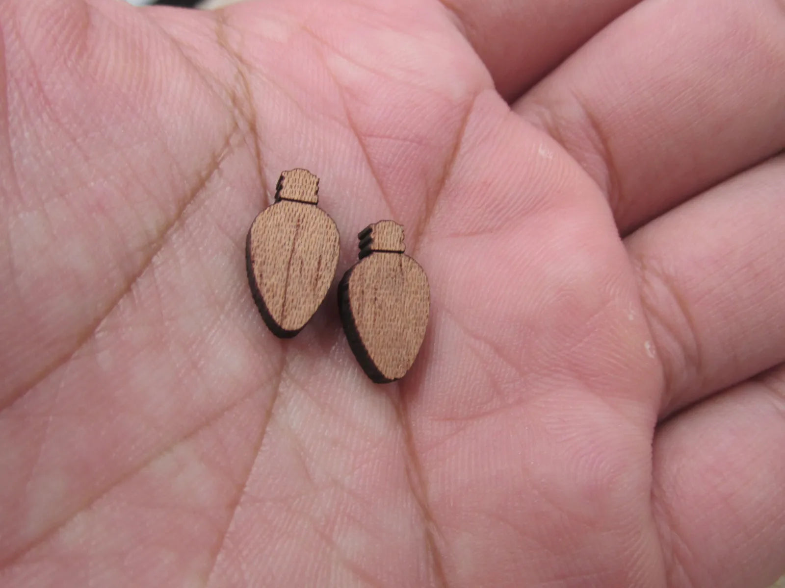 5 Pair Unfinished Blank MINI Wood Cabochon Christmas Light Stocking Sock Wooden Cutout Shape For DIY  Earrings Supplies