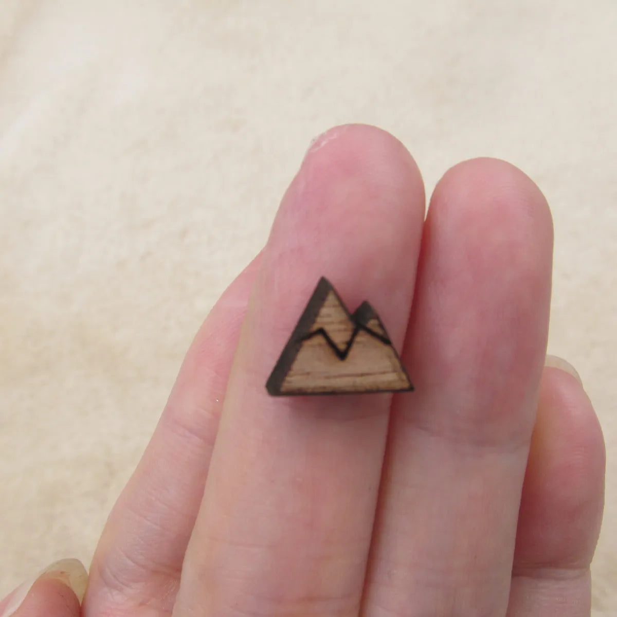 Laser cut Mountain Blank Wood Cabochon Mini Wooden Shape Earring Supplies
