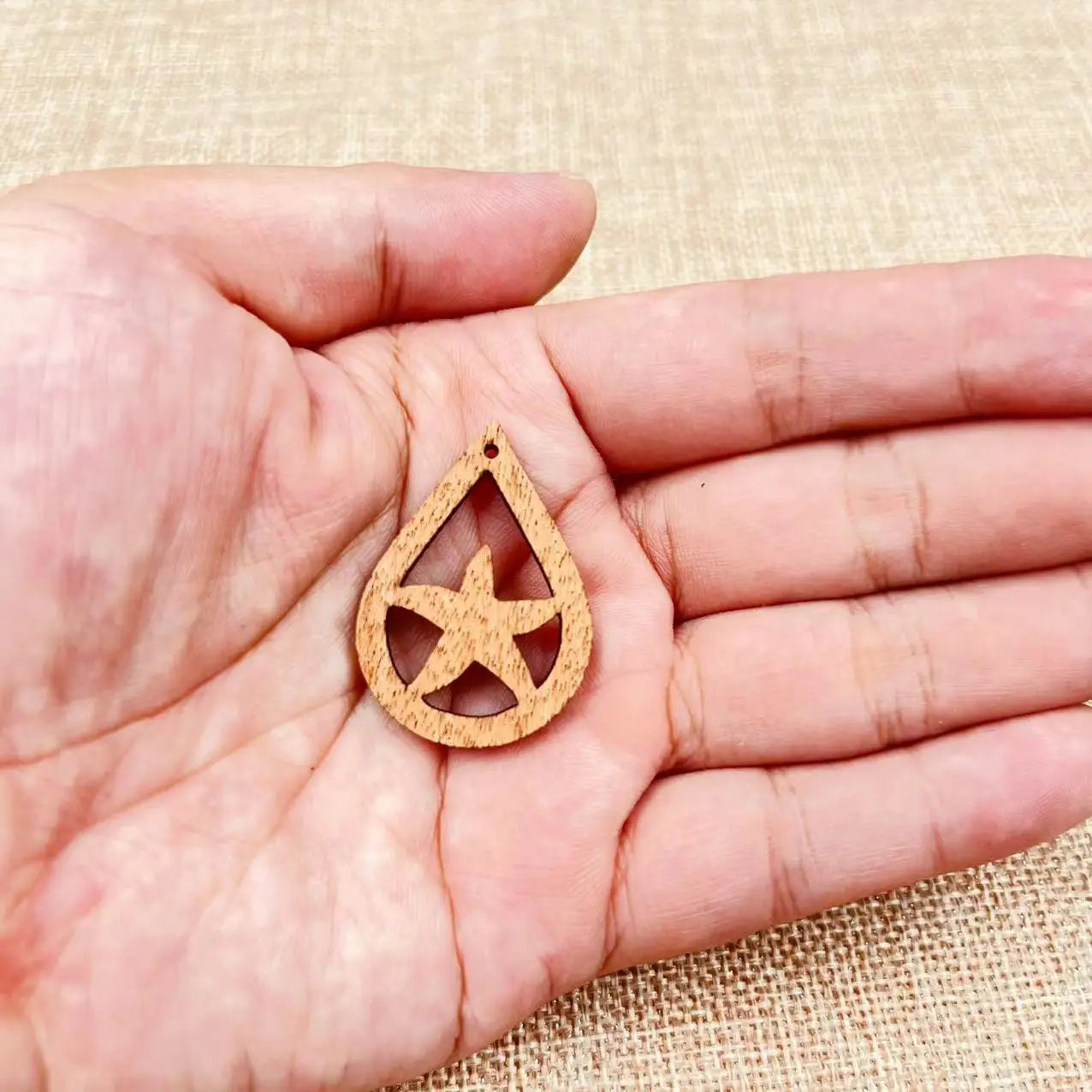 6pcs Unfinished Wood Sea Animal Ocean Starfish Charms Star Fish Earring Pendants For Jewelry Making DIY Handmade Crafte