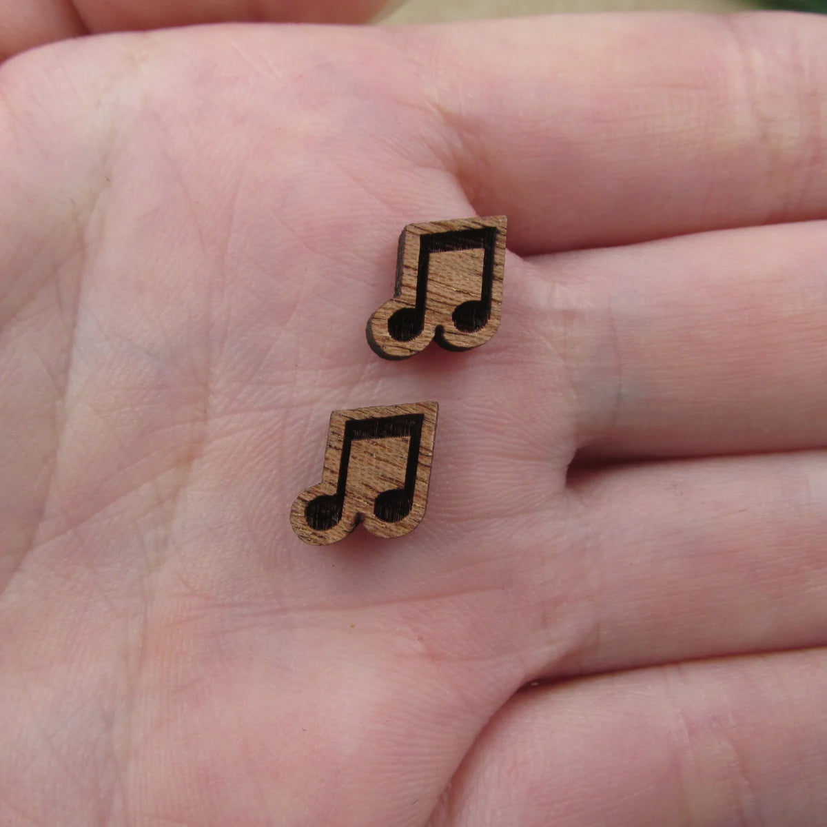 5 Pair Unfinished Blank Musical Wooden Music Note And Guitar Cabochon Charm Wood Shape Cutouts For DIY Craft  Earring