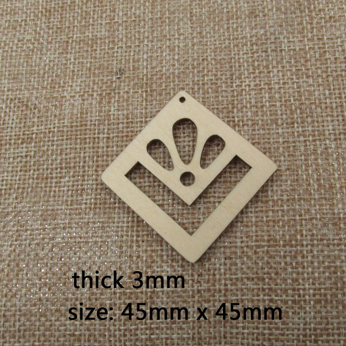 10pcs Unfinished Wood Blanks Flower Lotus Macrame Half Circle Diamond Shape Wooden Macrame For DIY Earrings Findings Jewelry