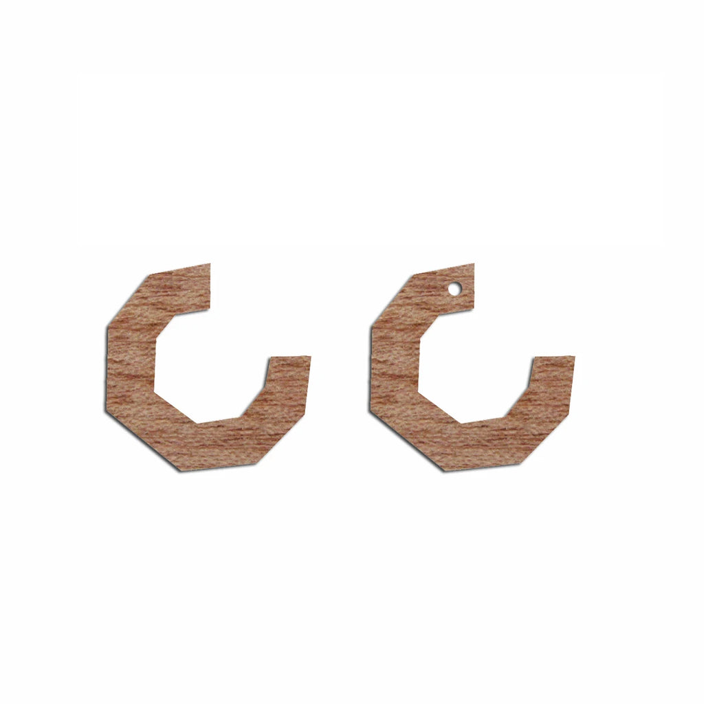 6pcs Unfinished Blank Wood Origami Open Hoop Circle Charm Connector Pendant for Women Female Jewelry Making DIY Crafting
