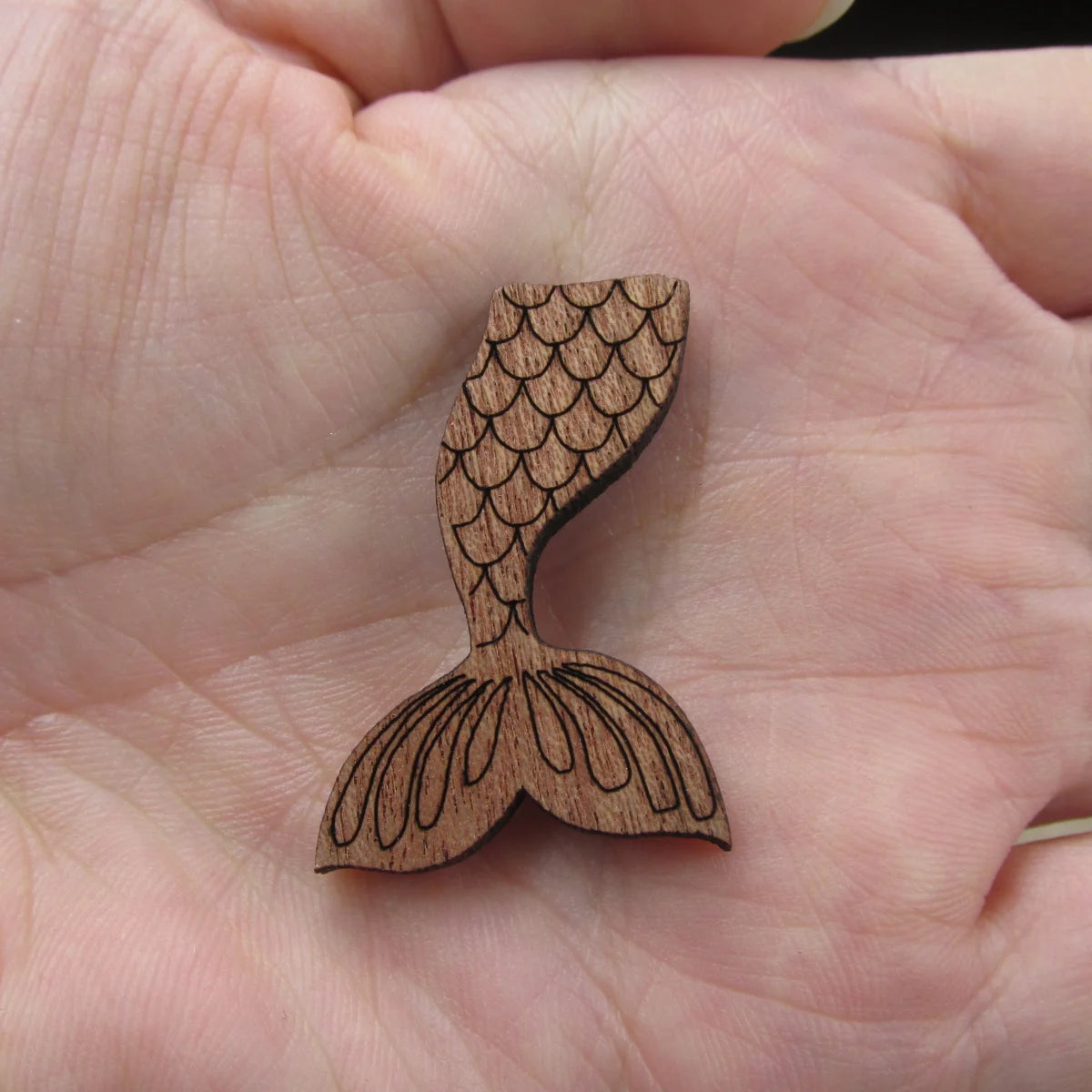 3 Pair Unfinished Ocean Animal Wooden Mermaid Shape Cutout For Brooches Pin Magnet Pendant Charms Diy Making
